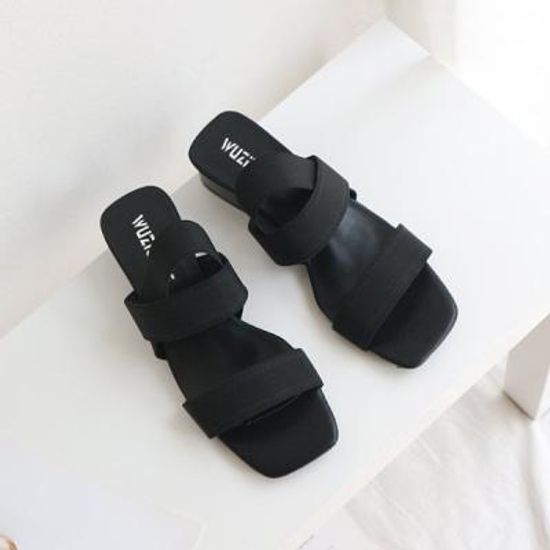 JM 벤지 스퀘어 여성 뒷굽 벤딩 슬리퍼 3cm