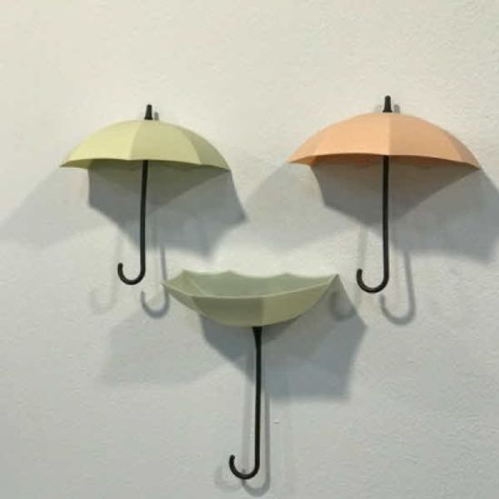 인테리어효과 만점!!  우산형 벽걸이 스토리지 후크  3p 세트 소품걸이 보관함