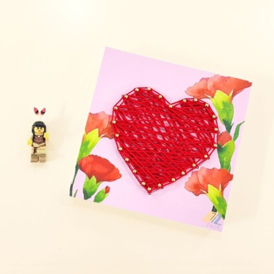 카네이션 하트 스트링아트 만들기 패키지 (스티커)