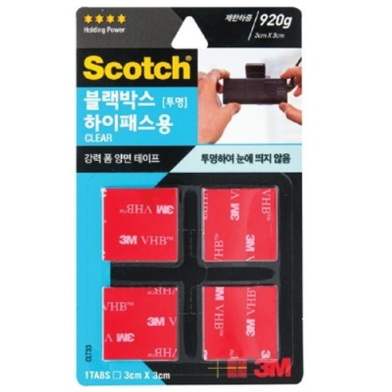 [3M] 강력투명폼양면테이프 (블랙박스/하이패스용)CLT33 [개/1] 241772