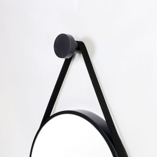 우드 카운티 스트링 원형 모던 벽거울 420-블랙