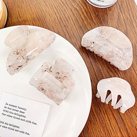 예쁜 미니 반달 사각 포인트 헤어 집게핀 머리핀 삔