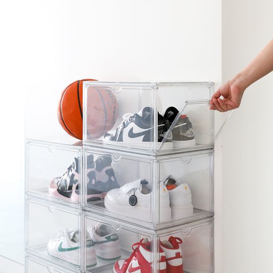 무아스 와이드 2도어 투명 슈케이스 정리함 보관함