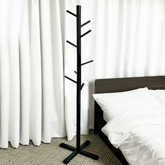 튼튼한 원목 스탠드 옷걸이 우드 행거