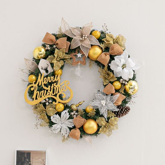 크리스마스 리스 벽장식 포인꽃 스타 75cm 소품 데코