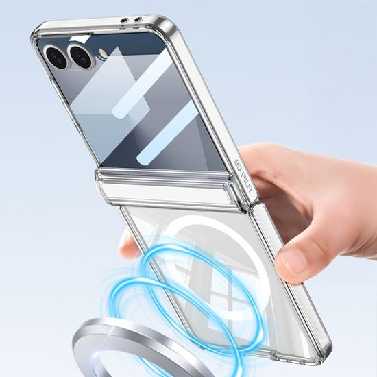 갤럭시 z플립7 자석 힌지 맥세이프 호환 투명 케이스