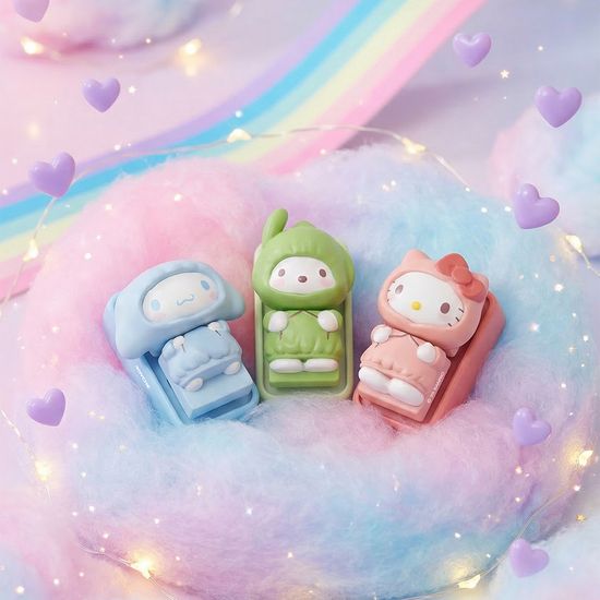 산리오 키캡 키링 헬로키티 시나모롤 포차코 키보드