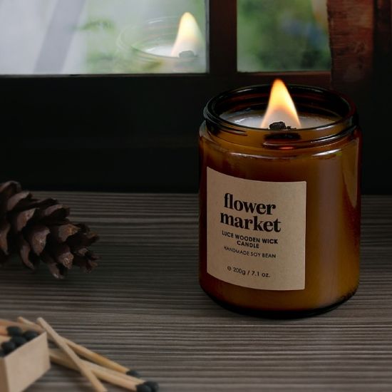 루체 우드심지 소이캔들 200g 