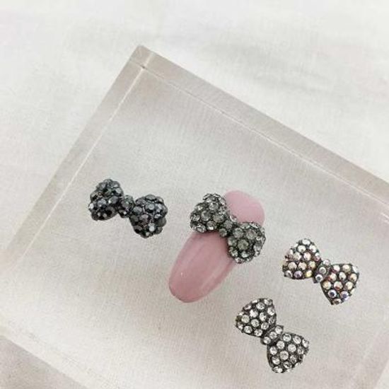 Woman bonita nail parts 다크리본 1개 4color