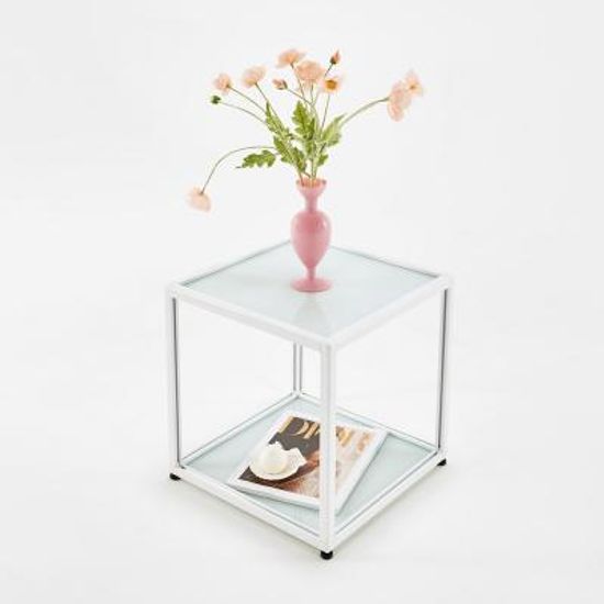 롤리 강화유리 모듈 2단 400 선반장