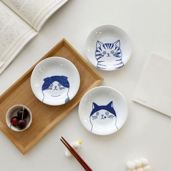귀여운 고양이 작은 접시 소스볼 종지 1p 디자인