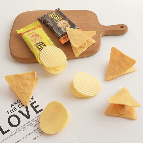 스낵타임 나초 감자칩 클립 봉지집게 문구 데코용