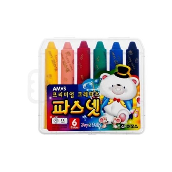 [아모스] 파스넷6색(크레파스6색) [세트/1] 146721