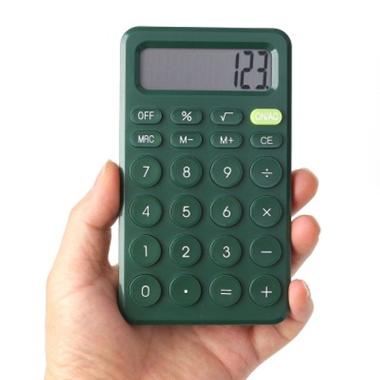 8자리 심플 전자계산기(그린) 휴대용 데스크계산기