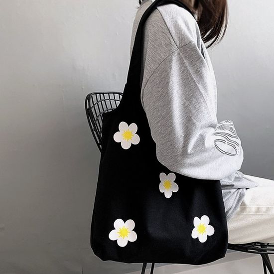 데이지 캔버스 에코백 숄더백