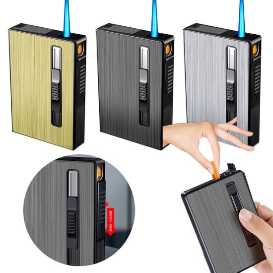 라이터 일체 20개피 일체형 메탈 담배 파우치 케이스