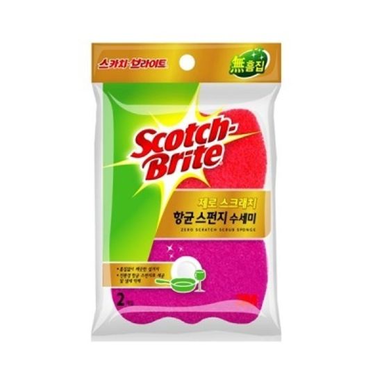 3M 스카치브라이트 제로스크래치향균스펀지 수세미1개