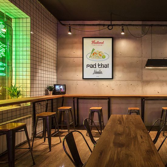 팟타이 M 디자인 포스터 태국 동남아 식당