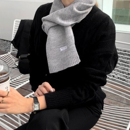 기본 데일리 무지 미니 울 머플러