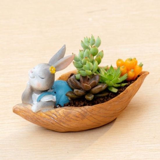 ROOGO 다육이 화분 토끼의 추수일기 토끼와 나룻배