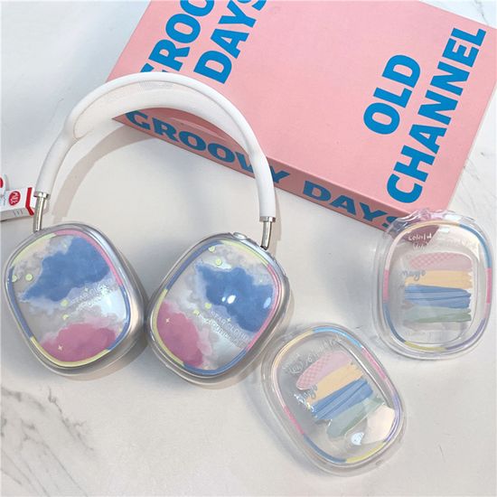 에어팟 맥스 수채화 감성 실리콘 커버 이어캡 케이스