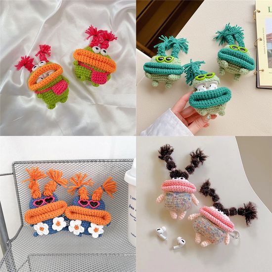 에어팟 4 3 2 1 프로 뜨개 삐삐 인형 니트 털 케이스