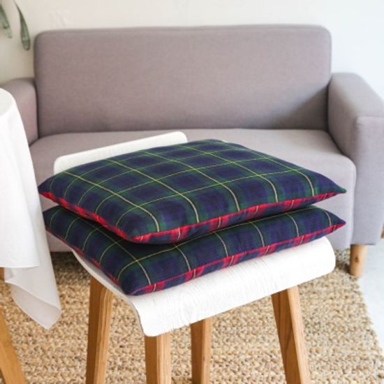노먼 레드그린 체크 방석 커버