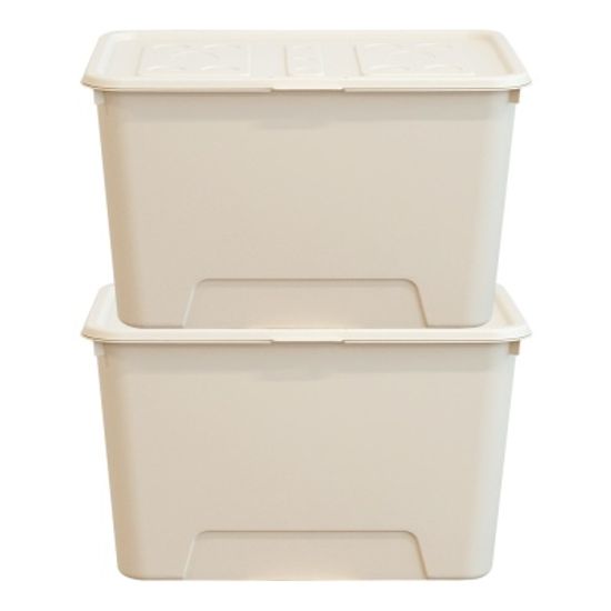 탑백 대형 리빙박스 72L 2P 대용량 옷 정리함(네임텍)