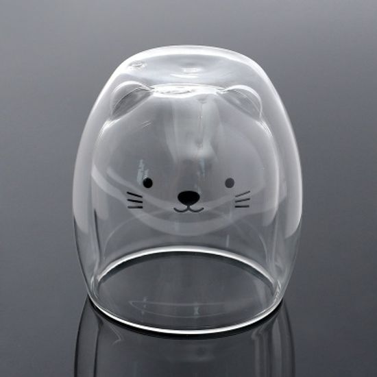행복카페 이중 유리컵 250ml (4type)
