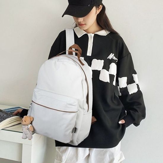심플 무지 캐주얼 백팩 학생 백팩 가방(WE33729)