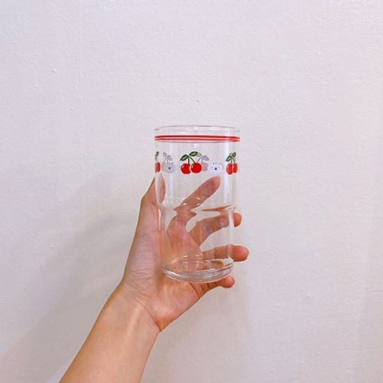 싕싕 체리냥 유리컵