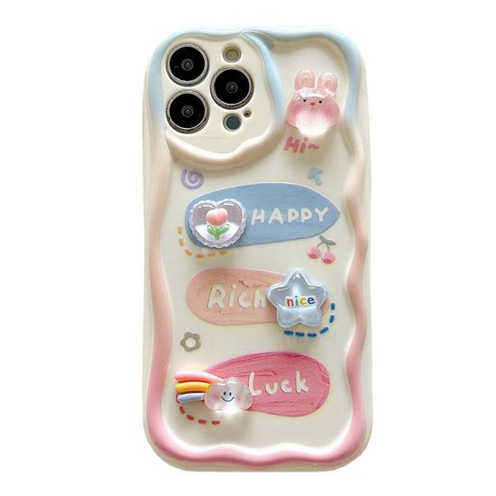 갤럭시S 23 22 21 토끼 레진 캐릭터 데코 물결 케이스