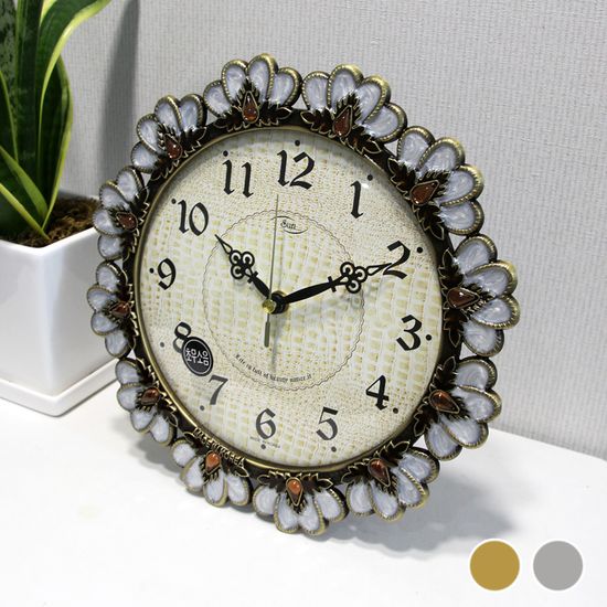 무소음 프리지아꽃 주물 탁상시계 HST-366