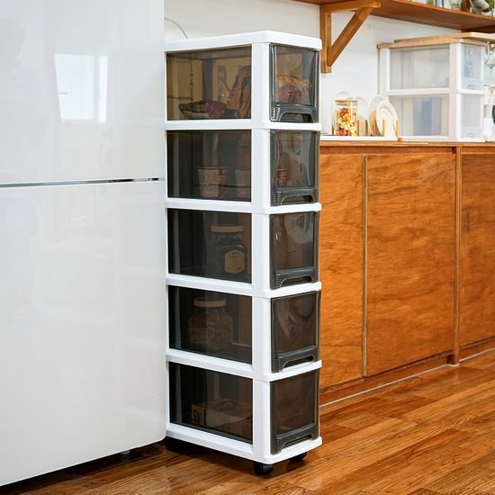 모던 틈새 슬림 서랍장 5단 (바퀴별매) 옷 수납장