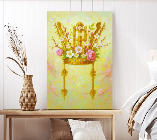 신라 금관 왕관 돈들어오는 인테리어 그림 거실 액자