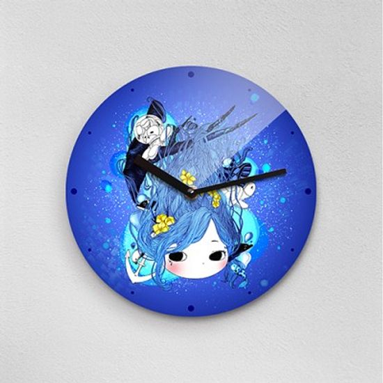 하야작가 인어공주토끼거북이 무소음아크릴벽시계 (56289)