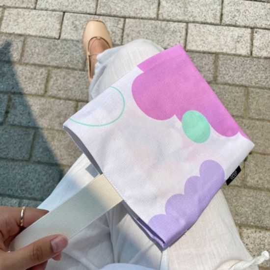 브떼 텀블러백 미니 에코백 핑크 구름 프린팅 파우치