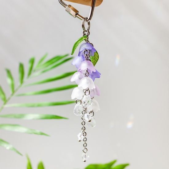 써지컬스틸 등나무꽃 하트 카라비너 키링