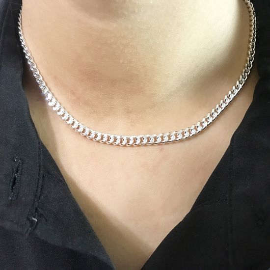 커브 4mm 은목걸이 925실버 대중적인