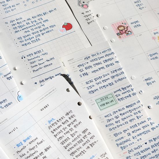 [날짜형] 새틴 레이어북 리필 A6 - 2026 위클리 