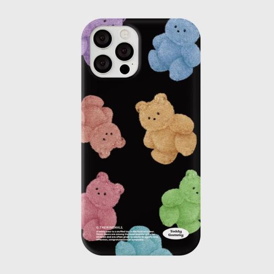 rainbow teddy gummy pattern [하드 폰케이스]