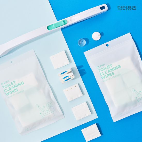 닥터퓨리 변기세정제 청소포 12개입+청소밀대 세트