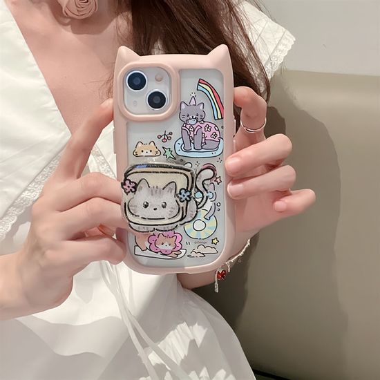 아이폰 15 14 13 12 고양이 귀 발바닥 리본 톡 케이스