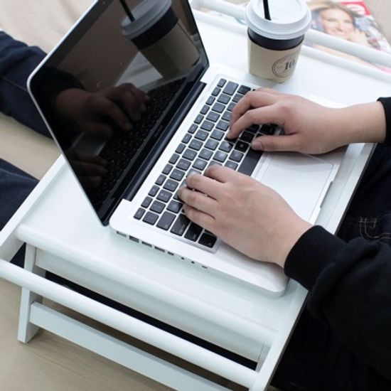 우드 화이트 베드 트레이 간이식탁