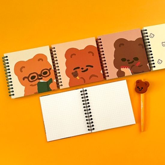 큐피드곰 스퀘어 모눈 노트