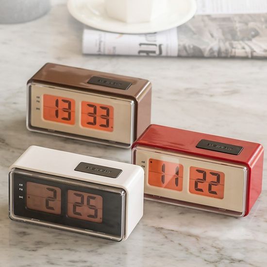 이코노미쿠스 레트로 무소음 건전지 알람 탁상 시계