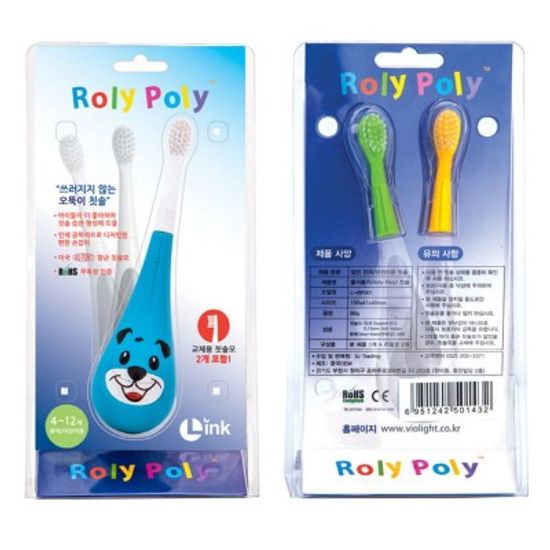 Link 유아/어린이 오뚝이 캐릭터칫솔 Roly Poly-강아지