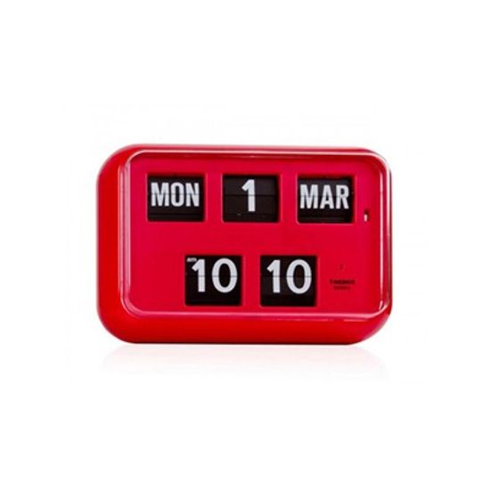 [트웸코] 캘린더 벽 플립시계 QD-35 (Red)