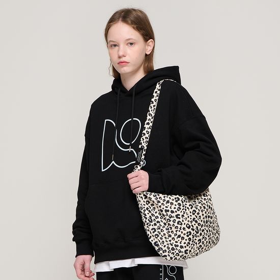 레오파드 플랫 핏 쇼퍼백 (화이트)