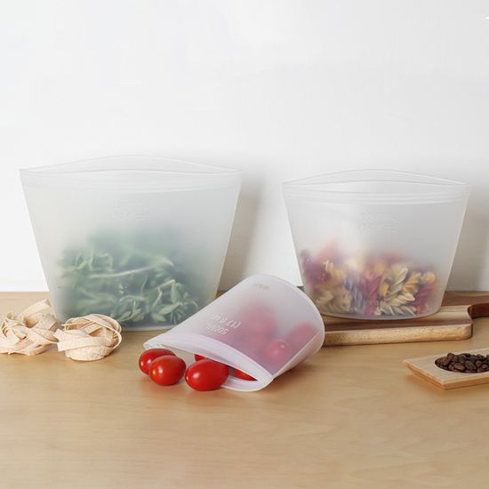 화이트 실리콘 지퍼백 3종 다회용 육수 식품 보관팩